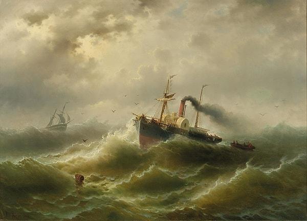 8. Kuzey Denizi'nde Fırtınada Bir Vapur - Albert Rieger (1905)
