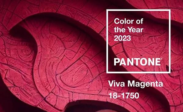 Pantone'un seçtiği 2023 yılının rengi ise 18-1750 kodlu 'Viva Magenta' oldu!