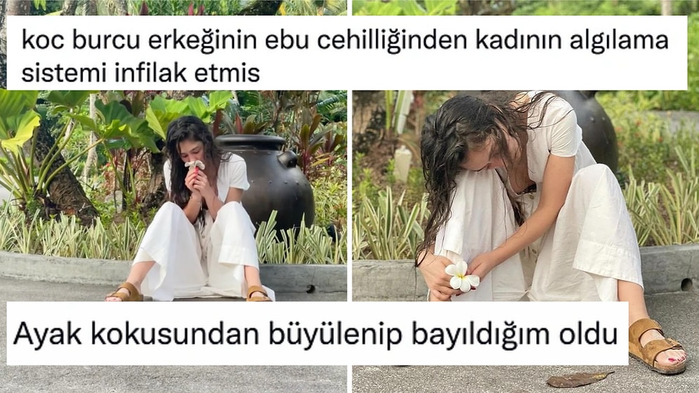Neslihan Atagül'ün Çiçek Kokusuyla Büyülenip Uykuya Daldığı Bi' Garip Paylaşım Goygoycuların Diline Düştü