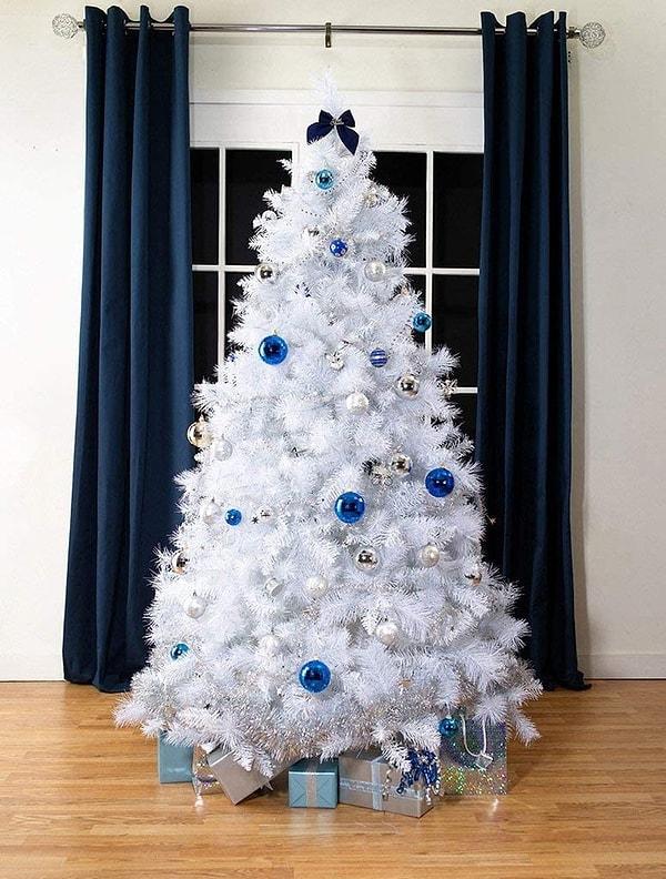 11. Farklı bir yılbaşı ağacı için beyaz Noel ağacı...