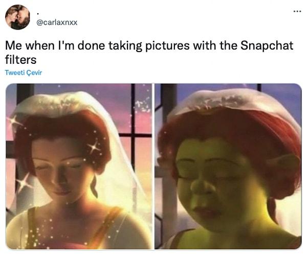 7. "Snapchat filtreleri ile fotoğraf çekmeyi bırakmışımdır"