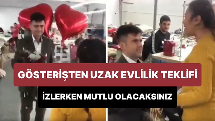 Sevdiği Kadına İşyerinde Evlilik Teklifi Yapan Adamın Gösterişten Uzak Aşırı Samimi Anları