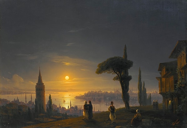 11. "Ay Işığında Galata Kulesi" Ivan Ayvazovksi (1845)