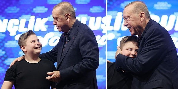 O programda Cumhurbaşkanı Erdoğan, Fevzi'nin yanaklarından öperek "Senin kilo vermen lazım ya, annesi bir diyetisyene tabi tut ya" dedi.