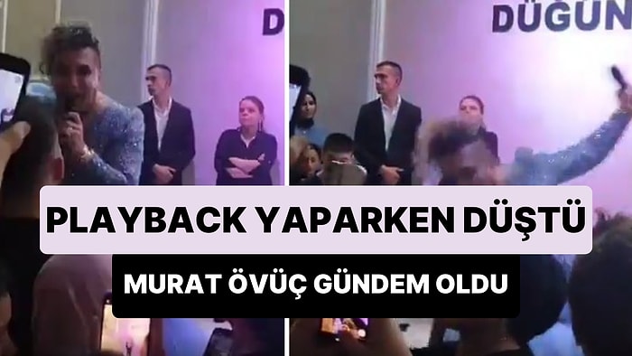 Sahnede Playback Yapan Murat Övüç Yere Düştü