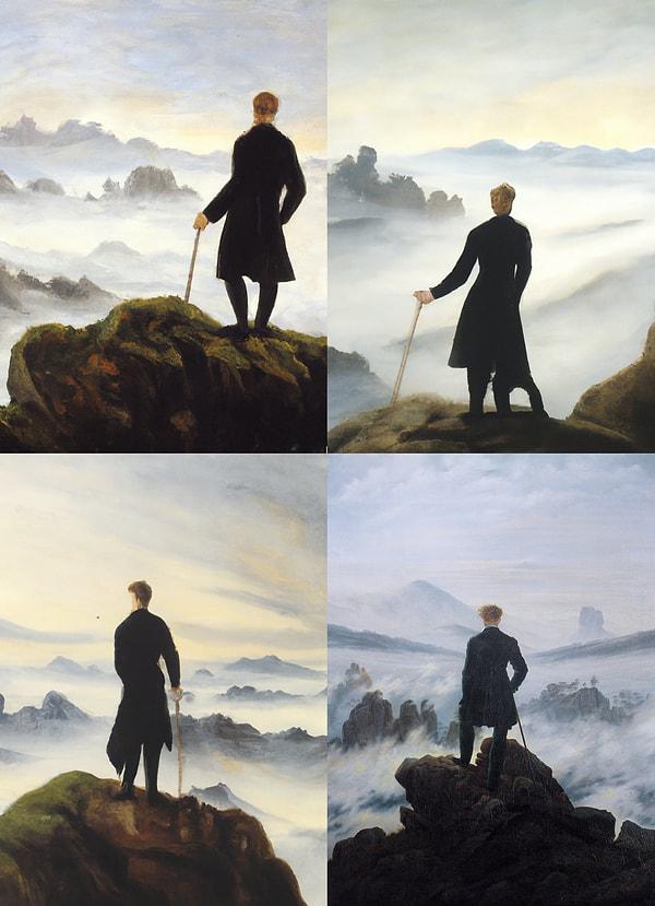 Bir de Friedrich'in "Bulutların Üzerinde Yolculuk" eserine bakalım.