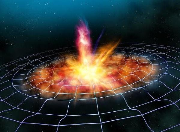 1. İki nötron yıldızının çarpışmasıyla uzay-zamanda meydana gelen dalgalanmalarla başlayalım.