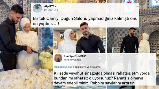 Camide Nikah Kıyıp, Pasta Kesen Çiftin Görüntüleri Tartışmalara Neden Oldu