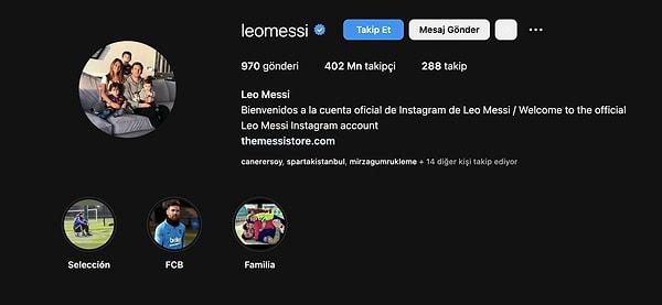 Leo'nun Dünya Kupası zaferinden sonra Instagram'da takipçisi 400 milyonu geçti.