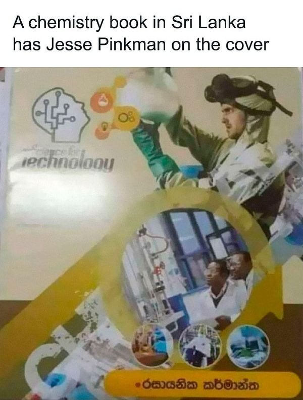 2. На  обложке учебника химии Шри Ланки изображен Джесси Пинкман