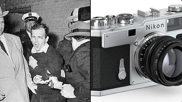 Robert Jackson'ın Nikon S3 ile çektiği Lee Harvey Oswald'ın Vurulması isimli fotoğraf.