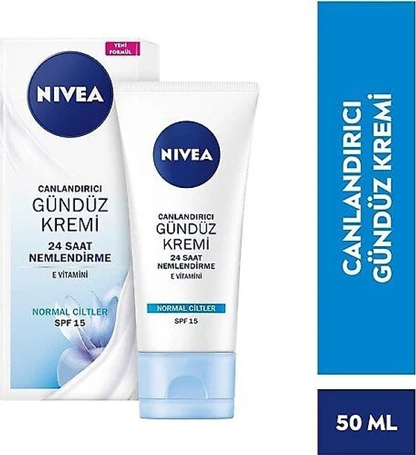 Cildinizi yoğun şekilde nemlendirmek için Nivea Gündüz Kremi...