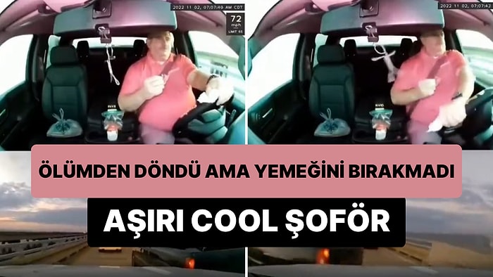 Önüne Kıran Araç Yüzünden Ölüm Tehlikesi Yaşayan Adamın Elindeki Yiyeceği Bırakmadığı Aşırı Cool Anları