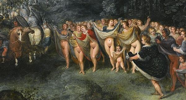 Bir diğer meşhur hikâye de işgalci Bellerofontis'e karşı etek kaldırarak yürüyen Likyalı kadınlar.
