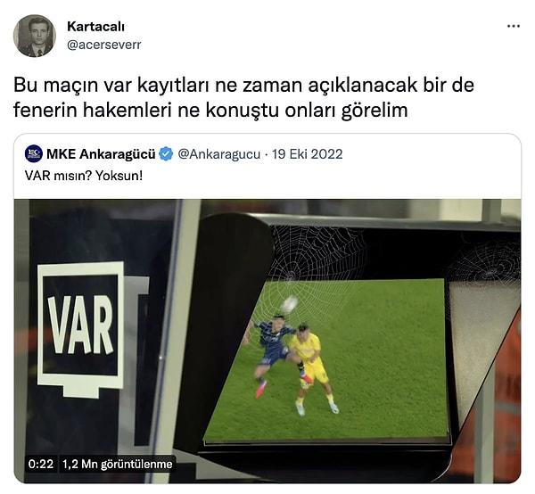 Beşiktaşlılar, Ankaragücü-Fenerbahçe VAR kayıtlarının ne alemde olduğunu sordu.