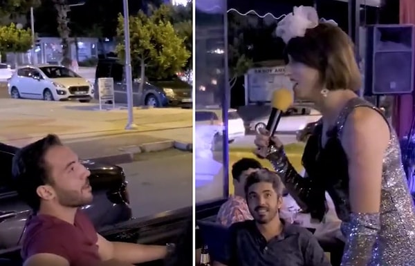 Mekana gelen müşteriye "Beyefendi kaç para kazanıyorsunuz?" diye soran Drag Queen cevap olarak 'Öğretmenim' cevabını alıyor.