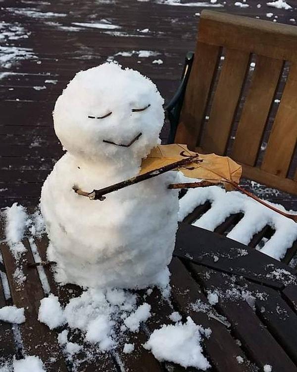 9. Keman çalan bir kardan adam.