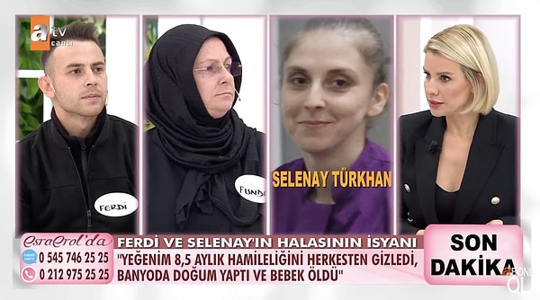 Selenay'ın halası Funda, yeğeni Selenay'ın ilk hamileliğini gizlediğini, 8.5 aylık hamileyken bebeği klozete doğurduğunu ve bebeğin öldüğünü açıkladı.