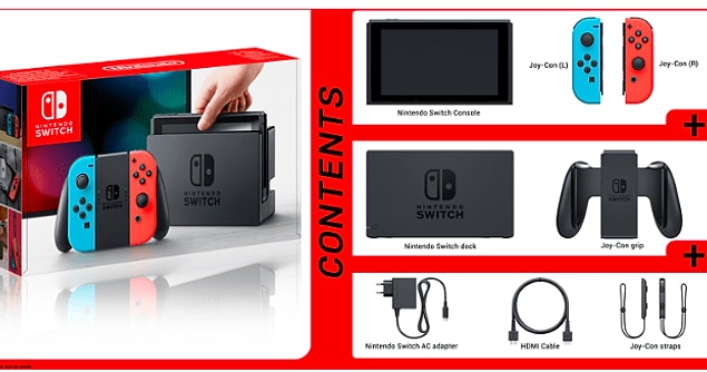 8. NINTENDO Switch Konsol Kırmızı Mavi