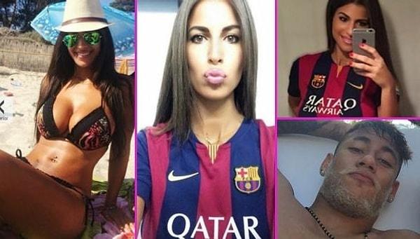 Neymar'ın avukat sevgilisi Elizabeth Martinez. Barcelona'da oynarken sık sık bir araya gelen ikili uzun bir süre görüşmüştü.