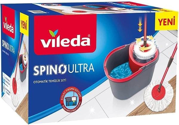 6. Beliniz ağrımadan kolayca temizlik yapmanın yolu: Vileda Spino Ultra Otomatik Temizlik Seti