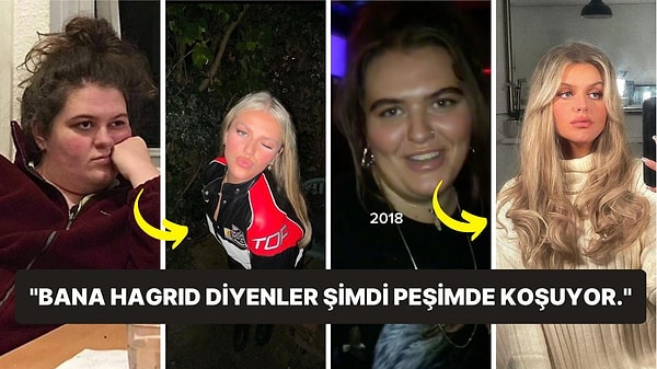 9- Londra'da genç bir kadın, öncesi/sonrası fotoğraflarını TikTok üzerinden paylaşarak birçok insana ilham oldu.