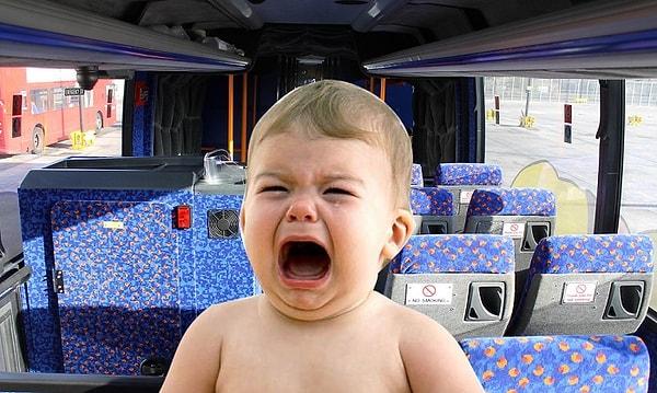 4. Peki bindiğin otobüste bir bebek var ve sürekli ağlıyor. Sen bu durumda ne yaparsın?