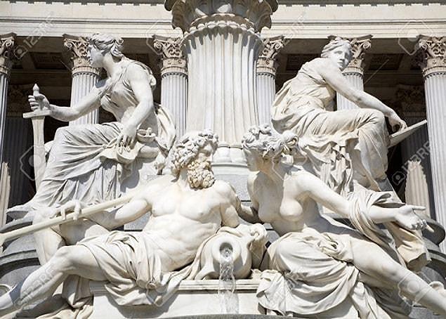 Athena Fountain, Zeus and Hera, Vienna Parliament Building, Austria