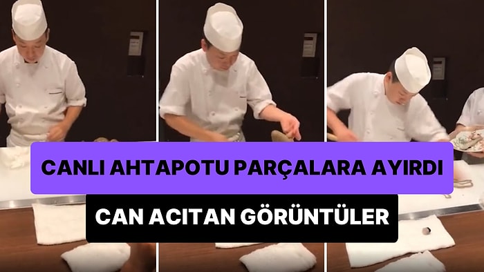 Ahtapotu Canlı Canlı Keserek Parçalara Ayıran Japon Şefin İzlerken Canınızı Acıtacak Görüntüleri