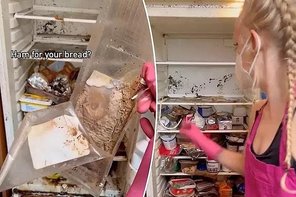 4- TikTok'ta 70 milyondan fazla izlenen videoda 29 yaşındaki Auri Kananen isimli kadın, 3 yıldır açılmayan buzdolabını açtı.