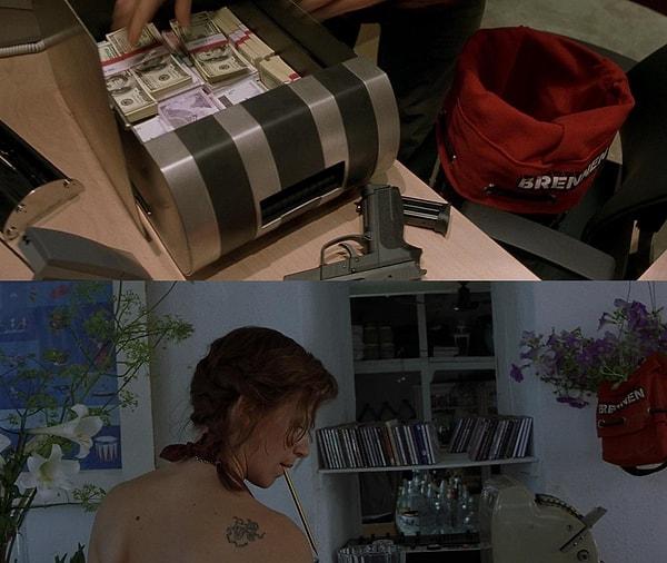 5. The Bourne Identity (2002) filminde Bourne'nın İsviçre'den aldığı para çantası sonlara doğru bitki kabına dönüşüyor.