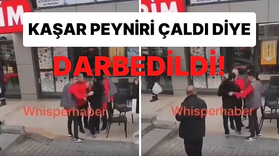 Kaşar Peyniri Çaldığı İddia Edilen Adamın Zincir Market Çalışanı Tarafından Darbedildiği Anlar