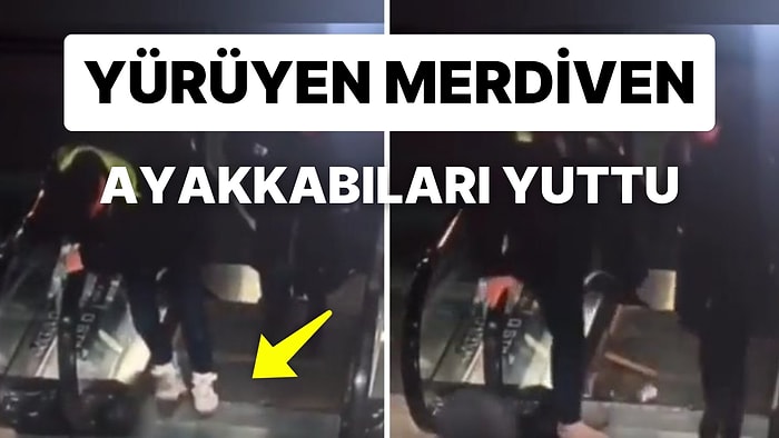 Yürüyen Merdivene Ayakkabıları Sıkışan Genç AVM'nin Ortasında Çıplak Ayakla Kaldı