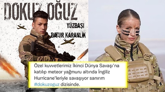 Dokuz Oğuz Dizisinin İkinci Dünya Savaşından Fırlamış Meteorlu Afişi Gündem Oldu