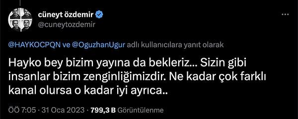 Fakat Cüneyt Özdemir'in "Sizin gibi insanlar bizim zenginliğimiz" diye kurduğu bir acayip cümle Hayko'yu resmen çıldırttı.