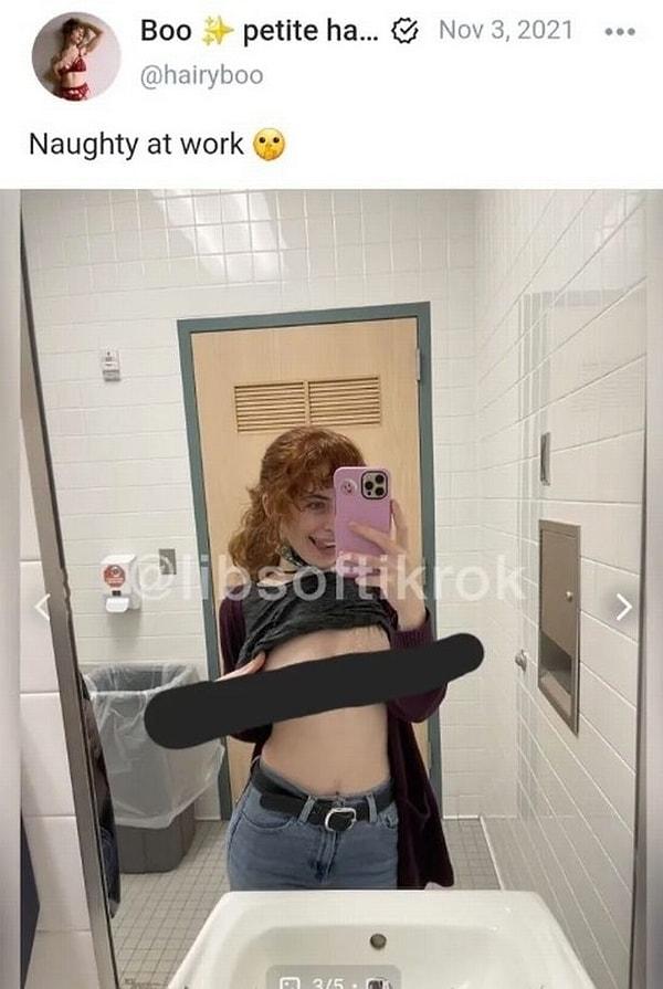 Brenna Percy, 3 Kasım 2021'de okulun tuvaletinde "iş yerinde yaramazlık" başlığıyla bir fotoğraf yayınlamıştı.