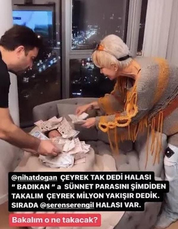 Nihat Doğan'ın eski iş arkadaşı Seyhan Soylu da Amin Badıkan bebeği hastanede ziyarete gitmiş ve tabiri caizse paraya boğmuştu!