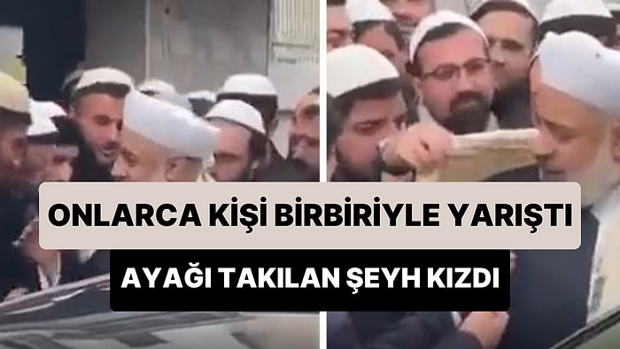 Onlarca Kişi Elini Öpmek İçin Birbiriyle Yarışırken Ayağı Takılan Şeyh Kızıp Elini Öptürmedi