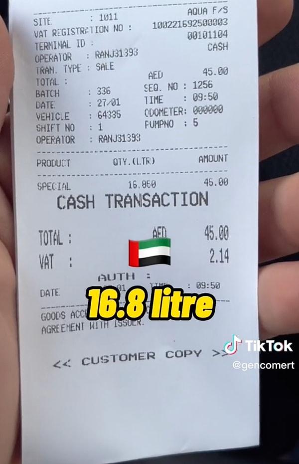 Dubai'de asgari ücretli bir çalışan olsaydınız 2 saatlik maaşınızla 16.8 litre benzin alabiliyordunuz.