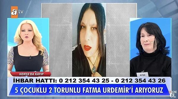 10. Müge Anlı ile Tatlı Sert programında aranan 41 yaşındaki 5 çocuk ve torun sahibi Fatma Urdemir günler sonra bulundu. Fatma Urdemir'in, Tiktok'ta tanıştığı 26 yaşındaki genç sevgilisine kaçtığı ortaya çıktı.