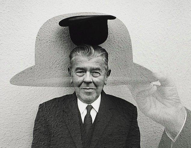 The men in bowler hats often seen in Magritte's paintings were interpreted years later as self-portraits. Although this points to an autobiographical content in Magritte's paintings, it explains the ordinary sources of his inspiration. It is the clearest message that we do not need to look for mystery far away, that it is in our everyday lives.