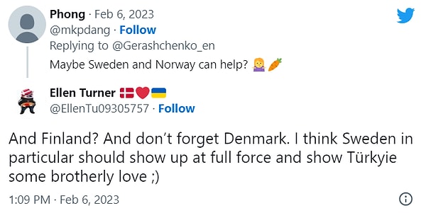 "Belki İsveç ve Norveç yardım edebilir?"