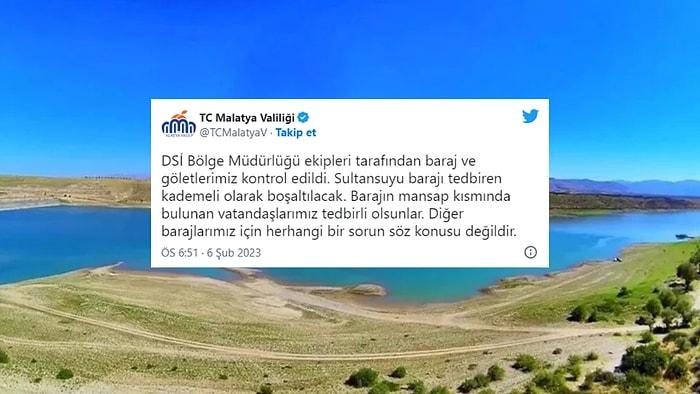 Malatya Valiliği'nden Açıklama: "Sultansuyu Barajı Tedbiren Boşaltılacak"