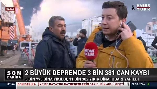 Daha önce de Habertürk, Hatay İskenderun'dan Show Haber muhabiri Emre Kol'u canlı yayına aldığı sırada bir vatandaşın tepkisi sonucu canlı yayının sesini kısmıştı.
