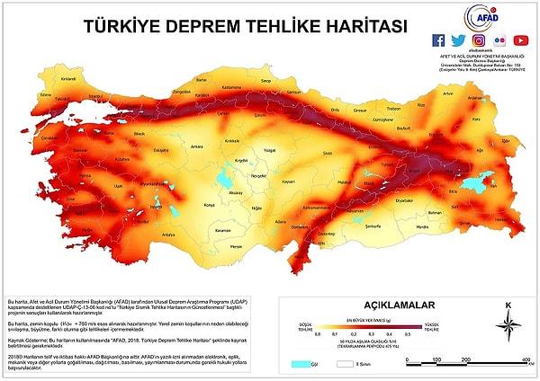Bu hat üzerinde yer alan iller, 2019 yılında yürürlüğe giren Türkiye Deprem Tehlike Haritası'na göre birinci derece deprem bölgesi olarak kabul ediliyor. 6 Şubat depreminde yıkıma uğrayan iller de bu haritada 24 ilin arasında yer alıyor.