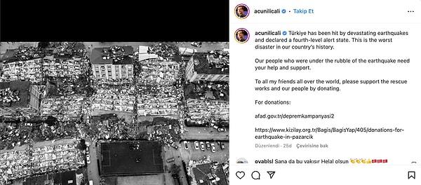 Acun Ilıcalı, aynı mesajı 13.6 milyon takipçili Instagram hesabında da paylaştı.