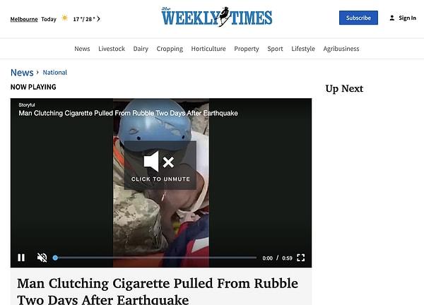 The Weekly News - 'Depremden iki gün sonra enkazdan çıkarttığı sigarayı sımsıkı tutan adam'