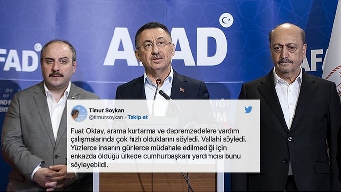 Arama Kurtarma Çalışmalarıyla Övünen Fuat Oktay Tepkilerin Odağında