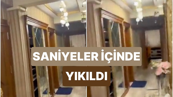 Deprem Sırasında Evin İçinde Video Kaydı Alan Vatandaş, İçinde Bulunduğu Binanın Yıkıldığı Anları Kaydetti