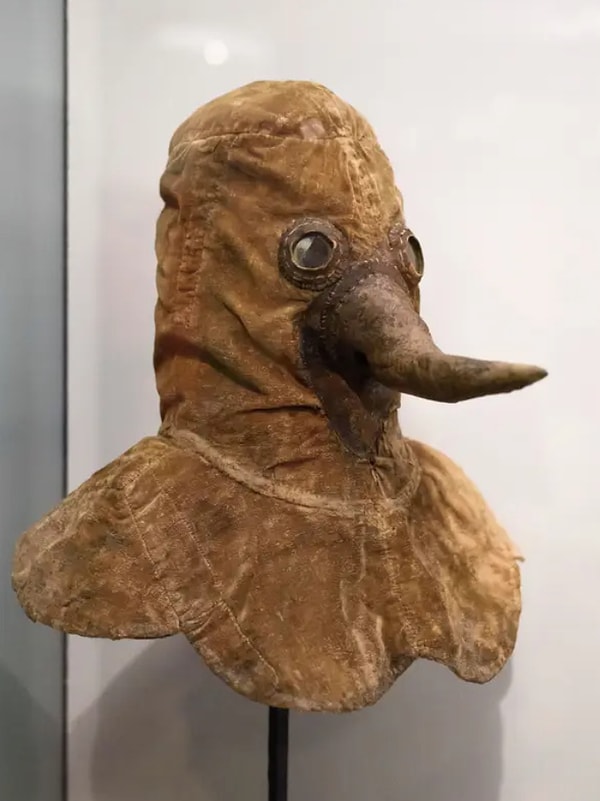 9. Вот как выглядела настоящая чумная маска 1500-х годов: